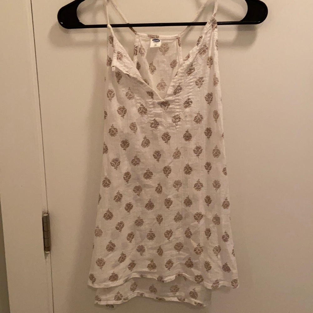 Old Navy - Extra Small White and Gold Tank